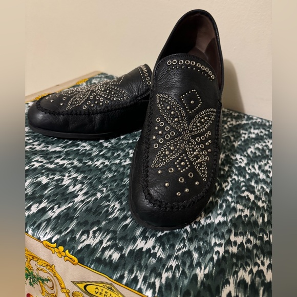 Rare Gianni Versace Medusa Head Studded Full grain Leather Loafers shoes - Picture 2 of 12